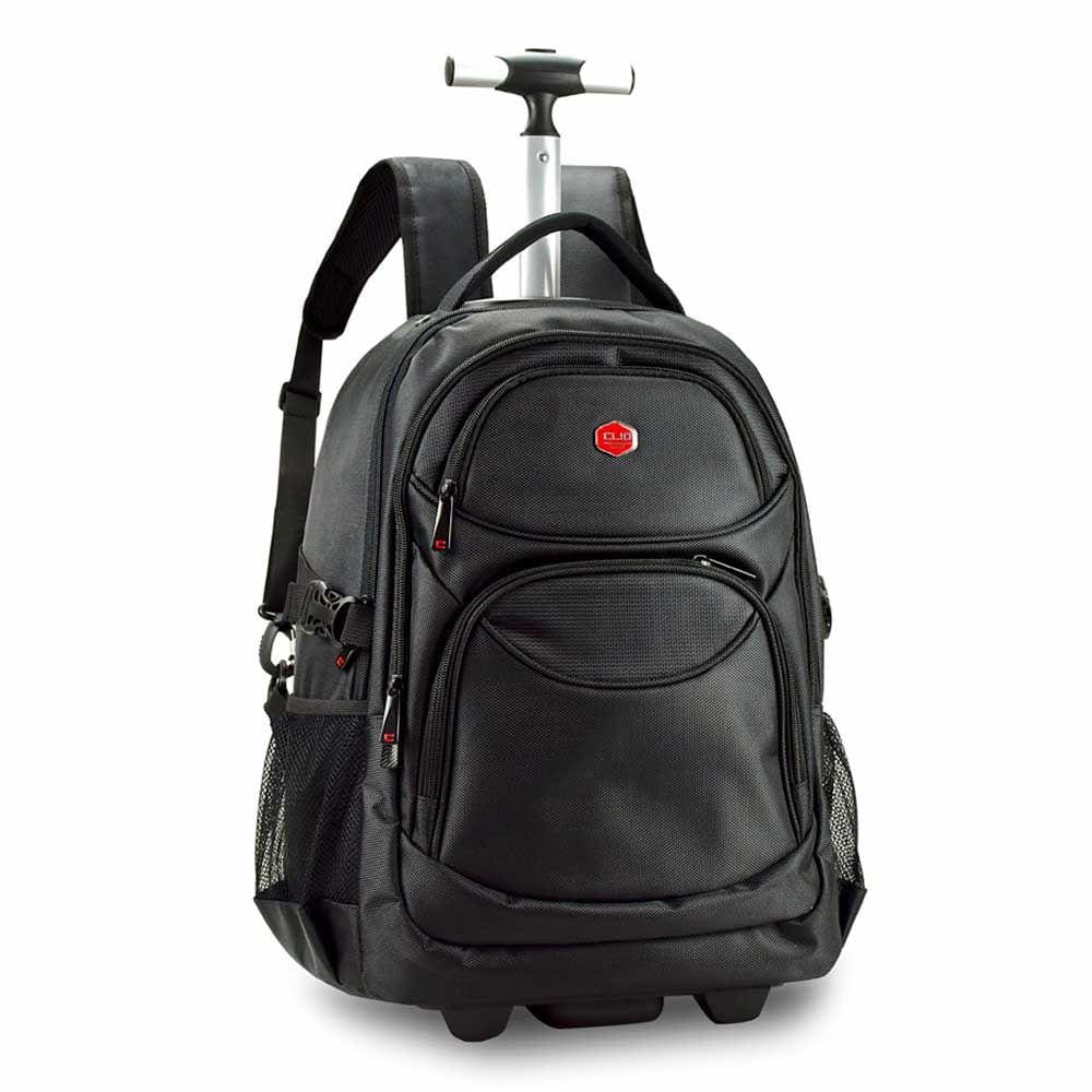 Mochila de Rodinhas - 2 em 1 - Executiva - Preta - Clio Style
