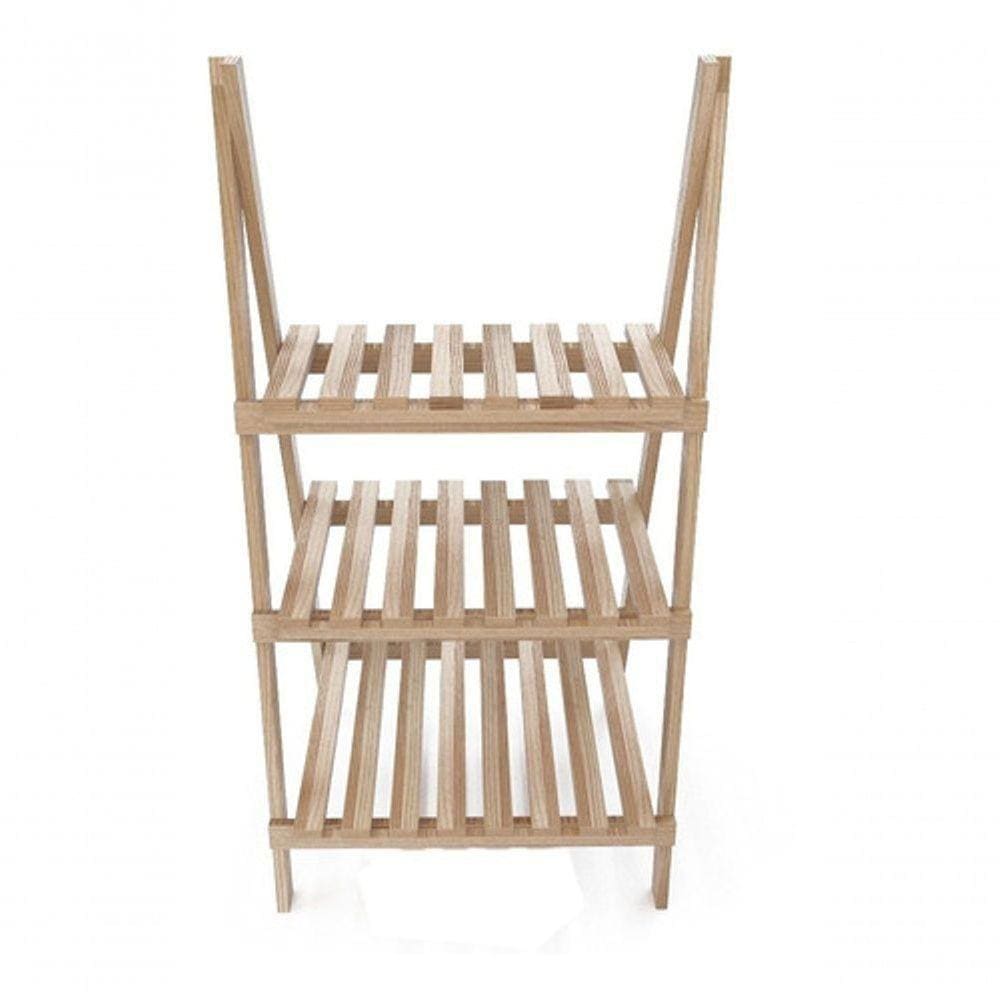 Organizador 3 Nichos Madeira Natural 95Cm Aparador De Chão