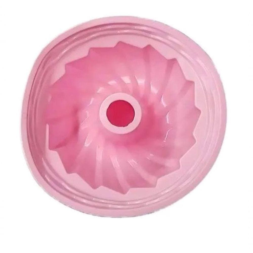 Forma De Silicone Soft Rosa Para Bolo Ou Pudim 23cm