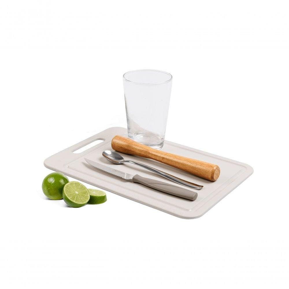 Kit Para Caipirinha Com Copo De Vidro 5 Peças Vidro