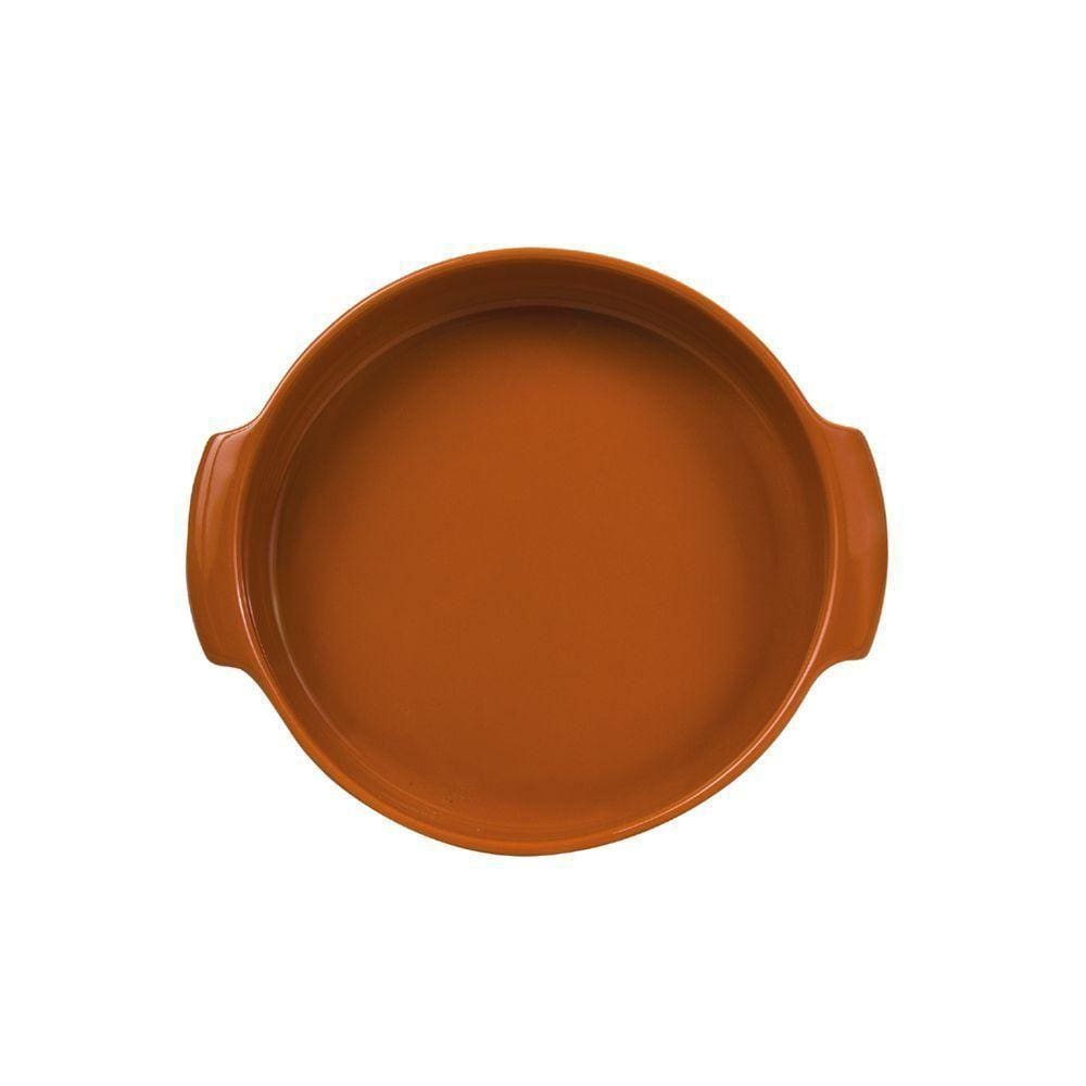 Travessa Redonda Em Porcelana Assar E Servir 21x4,5cm Germer Laranja
