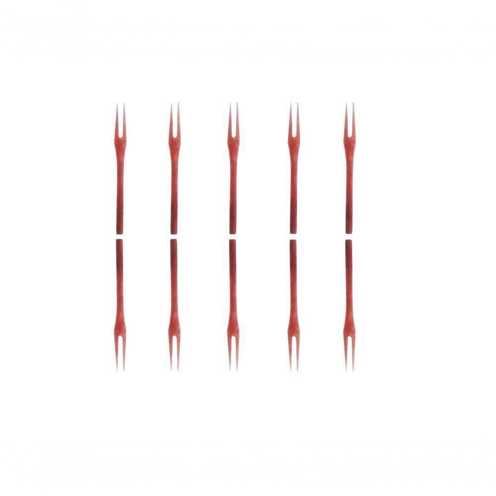 Kit 50 Peças Garfo Petisco Grande De Pau Madeira 22 Cm