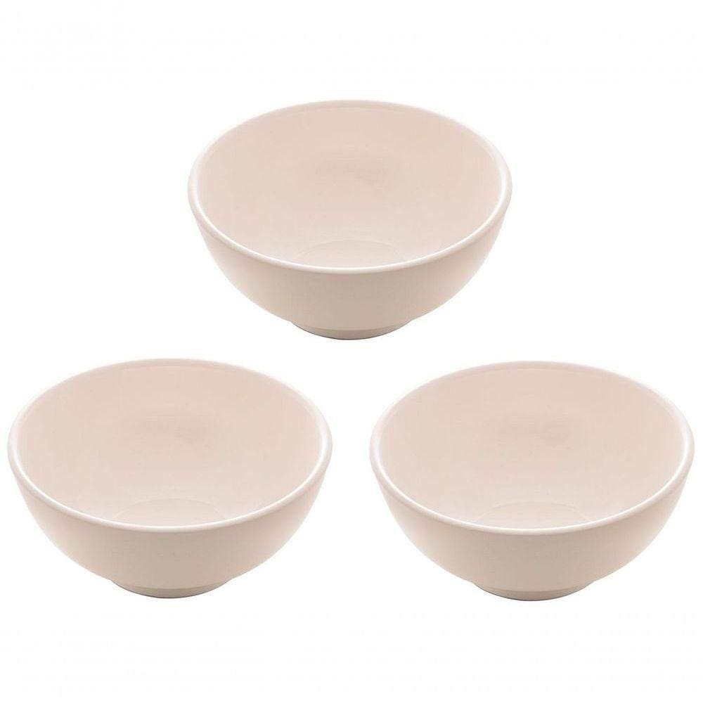 Jogo Tigela Bowl Porcelana Clean Branca 350ml 3 Unidades - Lyor