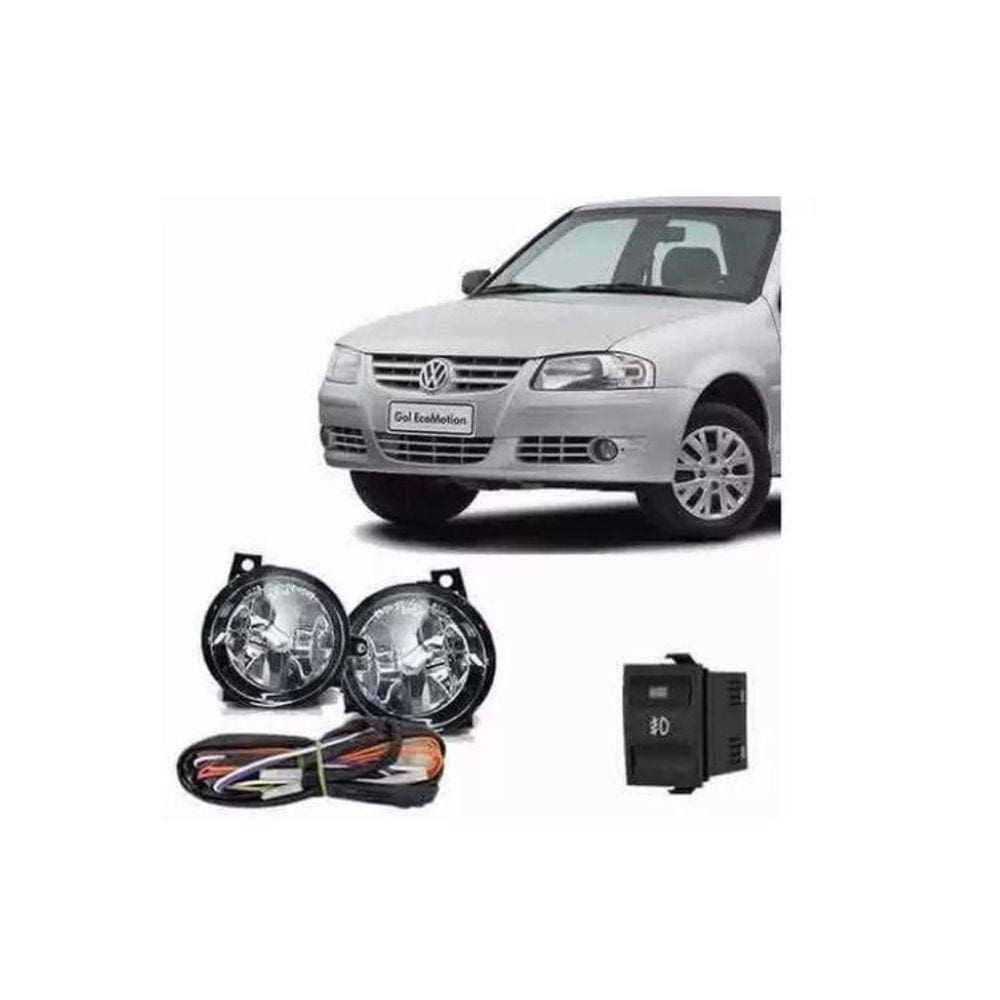 Kit Farol Milha Gol G4 Com Botão + Super Led.