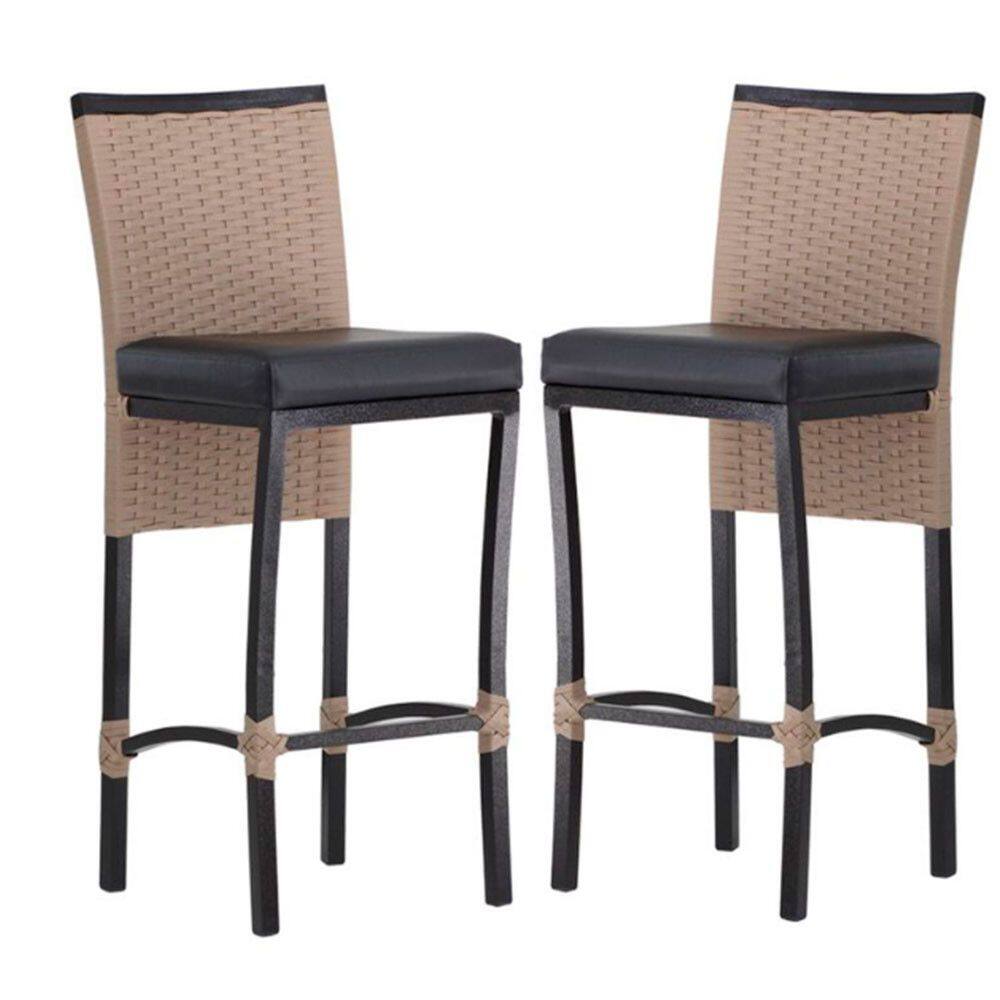 2 Banqueta Cannes em Alumínio Corda Náutica Para Edícula, Balcão, Mesa de Jantar Trama