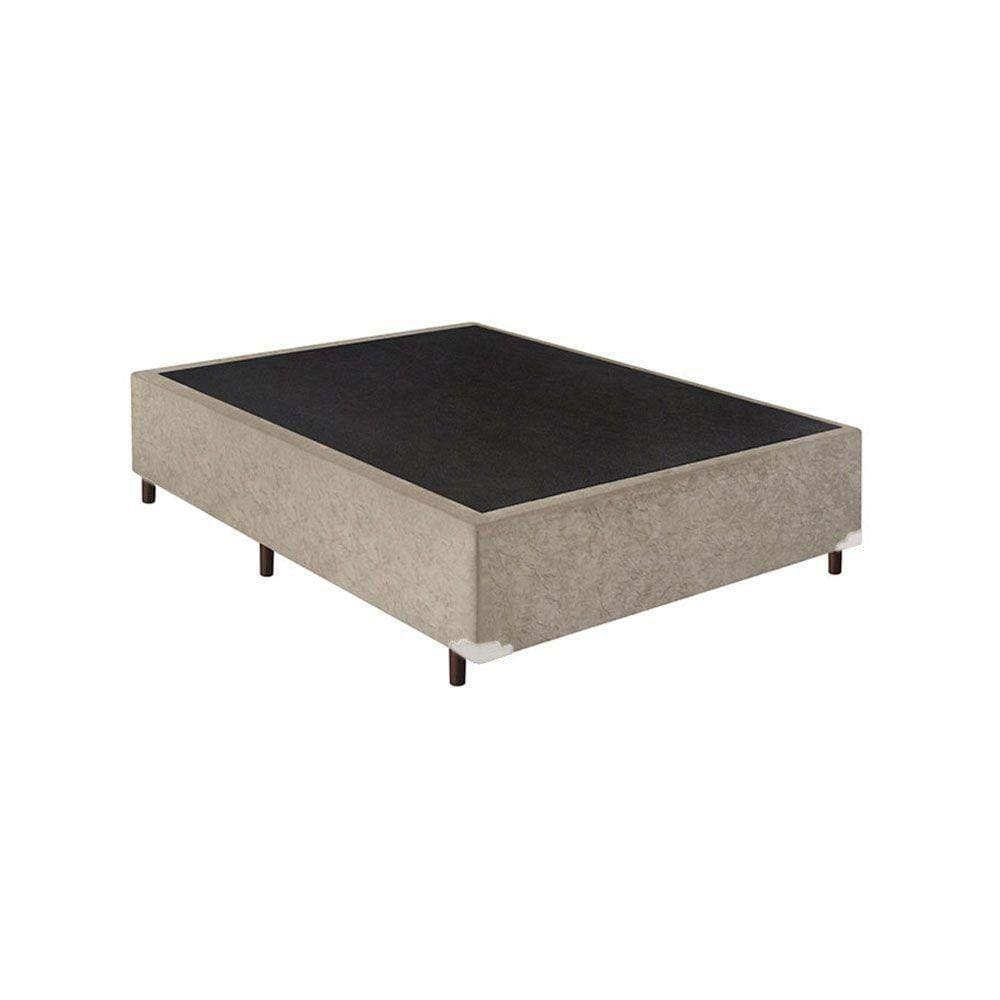 Base Box Casal Suede Bege - 30x138x188