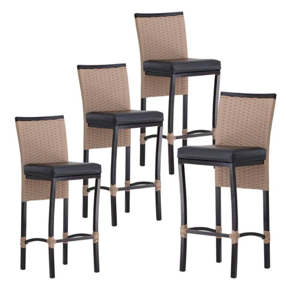 4 Banqueta Cannes em Alumínio Corda Náutica Para Edícula, Balcão, Mesa de Jantar Trama