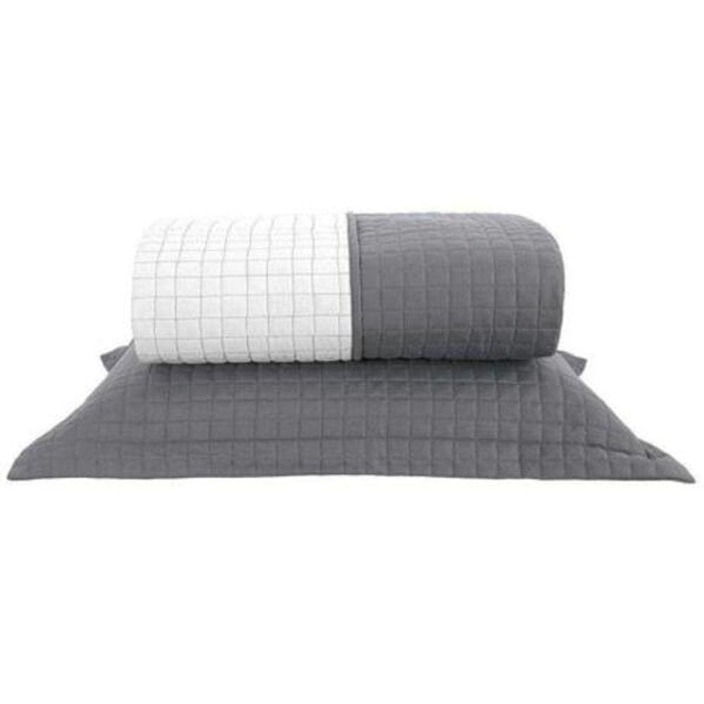 Cobre Leito Queen Dupla Face Plaza Lavive Cinza/Branco