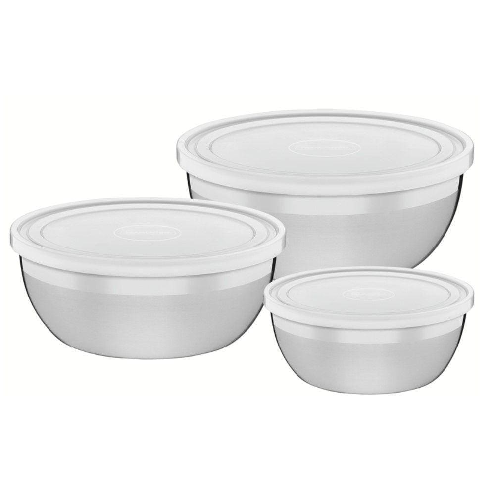 Jogo De Potes Freezinox Em Aço Inox Com Tampa Plástica