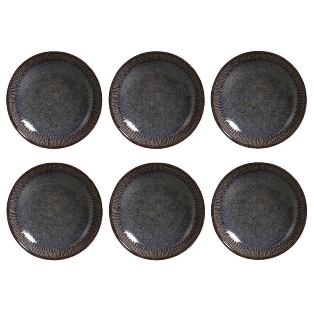 Conjunto De Pratos Fundos 06 Peças Linhas Titanium Porto Brasil