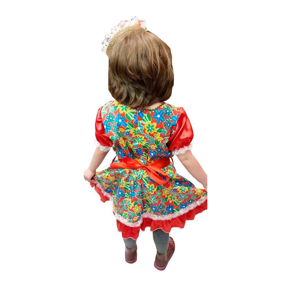 Vestido Festa Junina Infantil Caipirinha São João Quadrilha Quermesse Arraiá