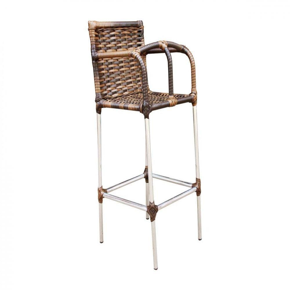 Banqueta Alta Infantil Babychair em Alumínio para Cozinha, Edícula, Balcão - Trama