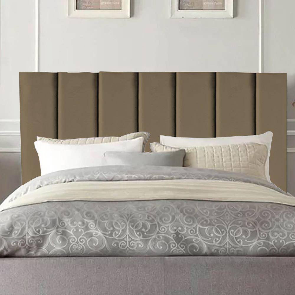 Cabeceira Estofada Cama Queen 1,60m Carla Suede Marrom