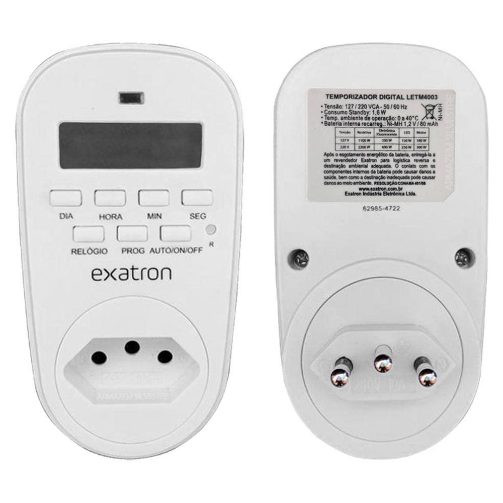 Timer Temporizador Digital Contagem Segundos Bivolt 40 Programações Letm4003