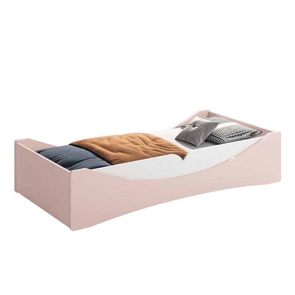 Cama Evolutiva Luna com Proteção Lateral Lisa e Colchão D20 - Reller Móveis