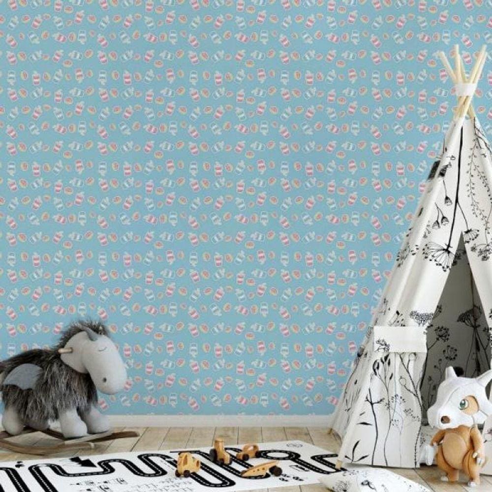 Papel De Parede Kids Milk Shake E Donuts