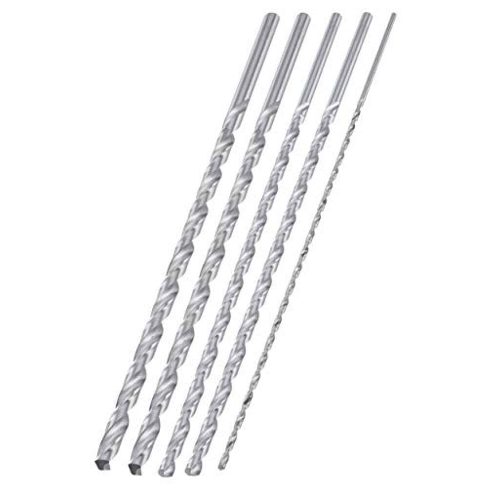 NEIKO 10047A conjunto de brocas extra longa | | de 5 peças | de aço M2 HSS | de comprimento de 12 polegadas 1/8, 3/16, 1/4, 5/16 e 3/8 polegadas
