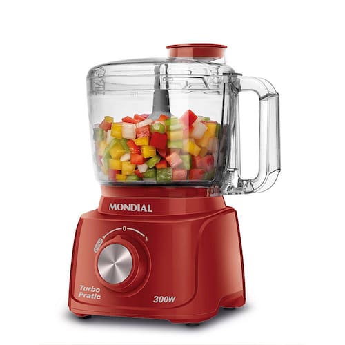 Mini Processador Mondial Turbo Pratic 300W Vermelho MP-16-R 127V Menor preço em Mini Processador Mondial Turbo Pratic 300W Vermelho MP-16-R 127V