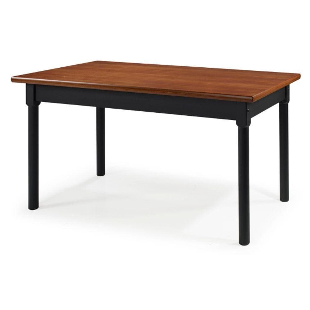 Mesa Retangular 6 Lugares Em Madeira Maciça Mv Outlet Preto E Mel
