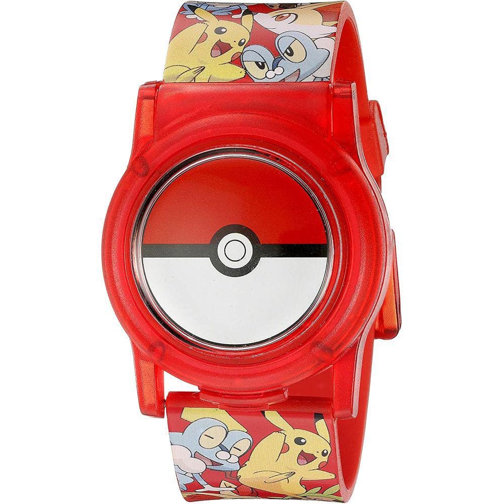 Relógio Digital Pokemon Infantil com Luzes LED Piscantes e Tampa Flip Aberta Modelo: POK4186AZ