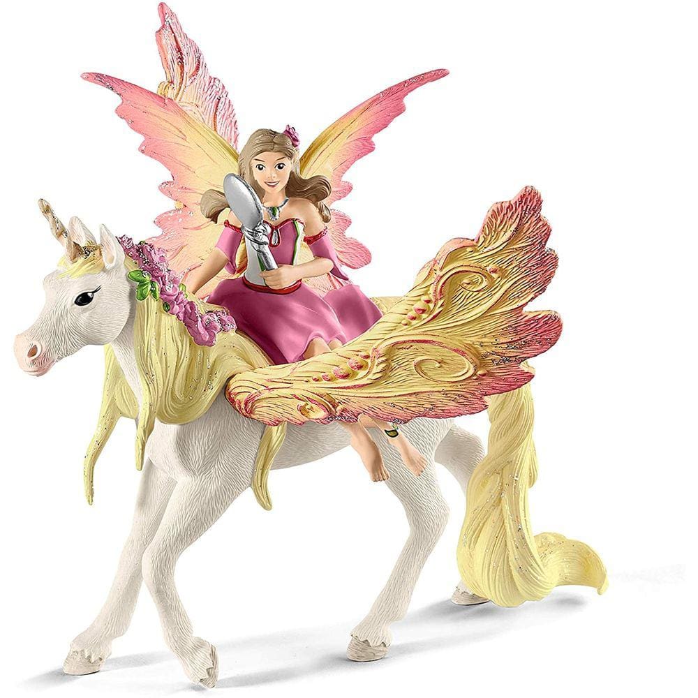 Schleich bayala, Playset de 3 Peças, Brinquedos unicórnios para meninas e meninos de 5 a 12 anos, Fairy Feya com Unicórnio Pegasus