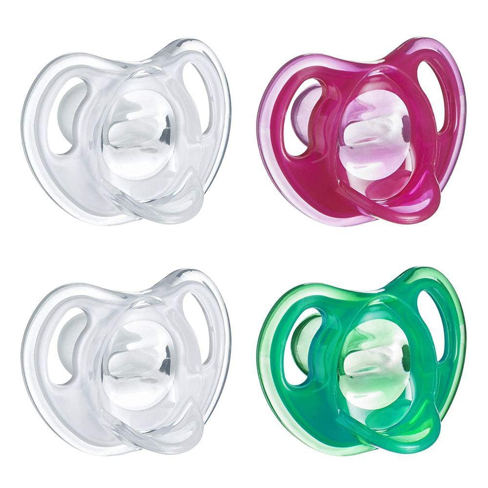 Tommee Tippee Ultra-Light Silicone Baby Chupeta, Vermelho & Verde – 18-36m, 4pk