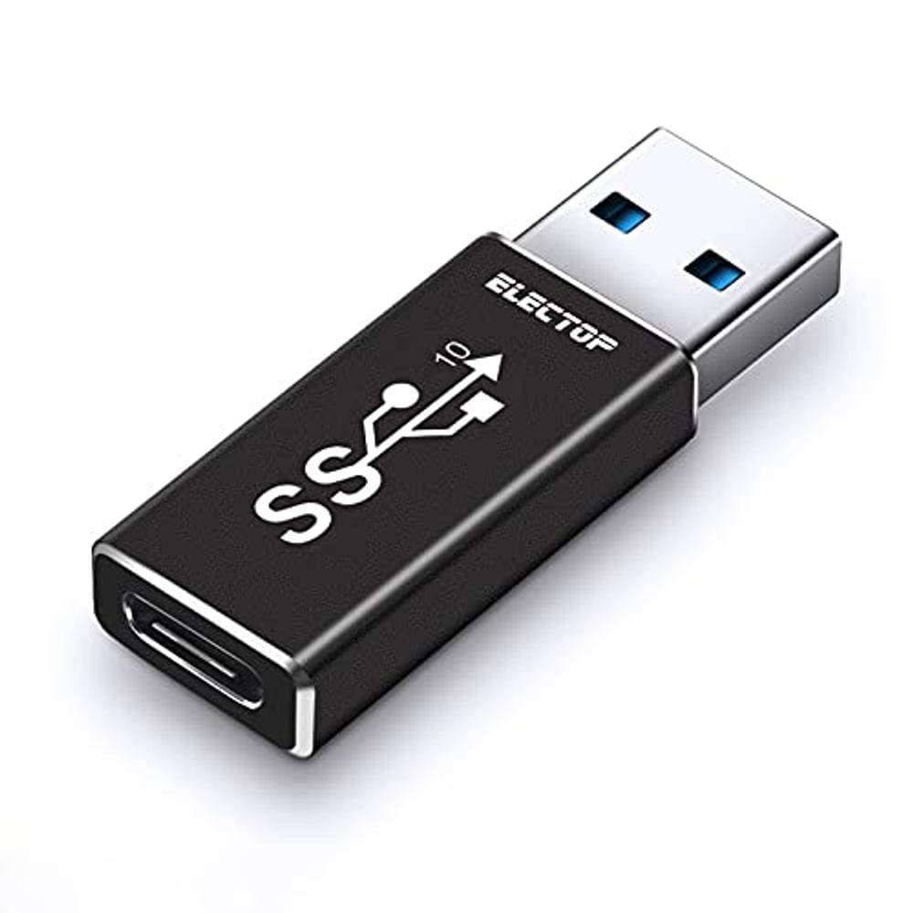 Adaptador USB 3.1 GEN 2 Macho para Fêmea Tipo-C, Carregamento e Transferência de Dados 10Gbps, Conversor USB A para USB C 3.1
