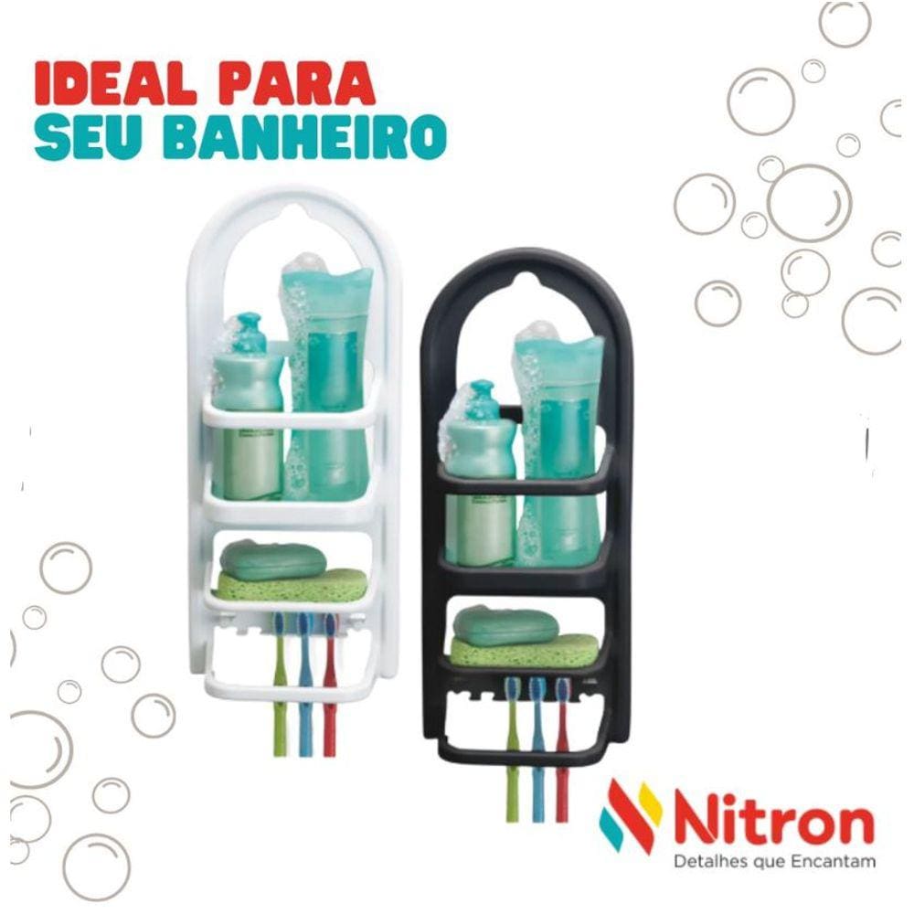 Porta Shampoo Prateleira de Banheiro Box Suporte Sabonete Escova de Dente Madri Nitron - PANAMI