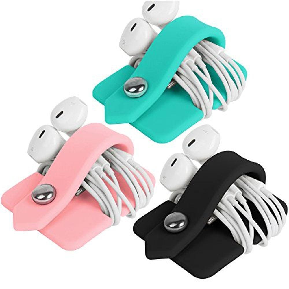 ELFRhino Cord Organizer Earbuds Holder Earphone Wrap Fones de ouvido Organizador Fone de Ouvido Fone de Ouvido Wrap er Cord Manager Conjunto er de 3