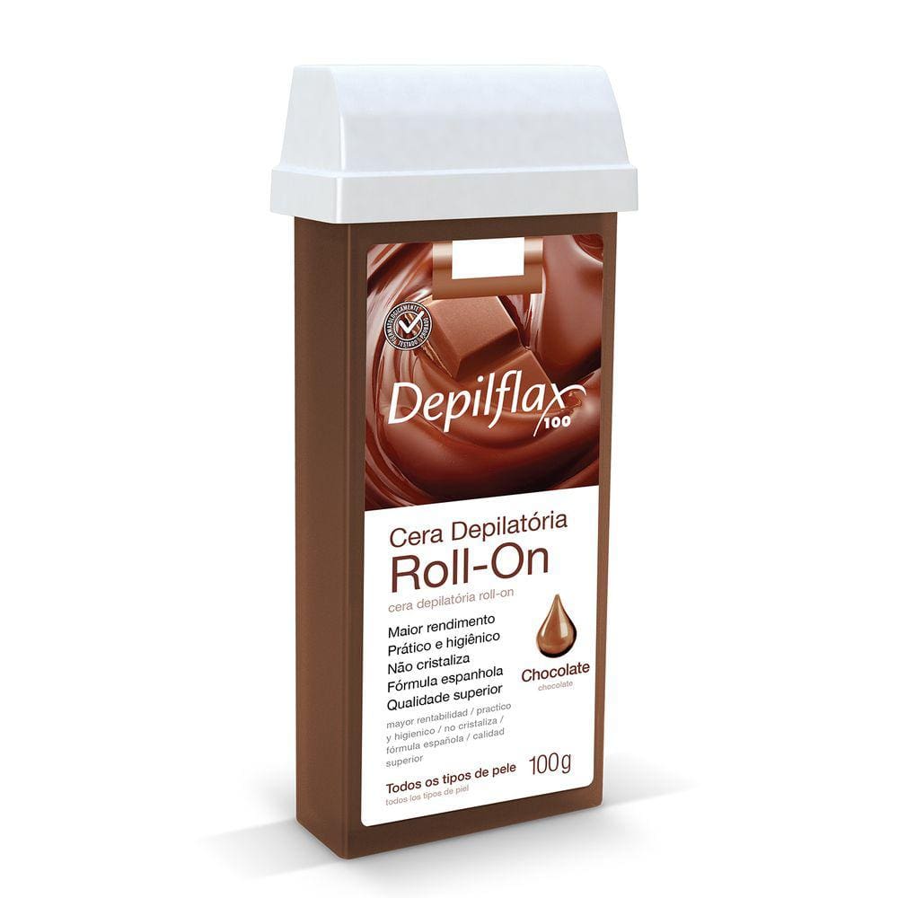 Cera Depiladora Roll On Depilflax Chocolate 100g