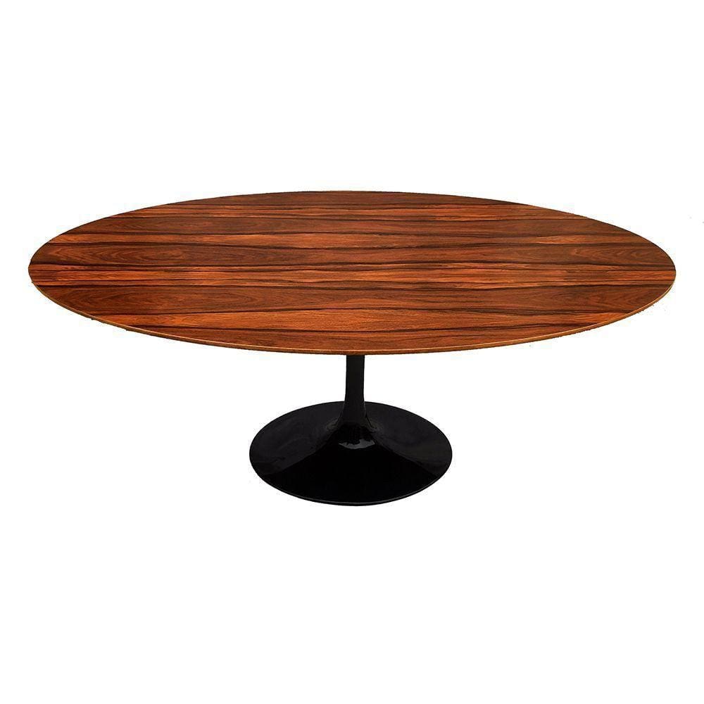 Mesa Saarinen Oval Pau Ferro 235x122cm - Base Preta