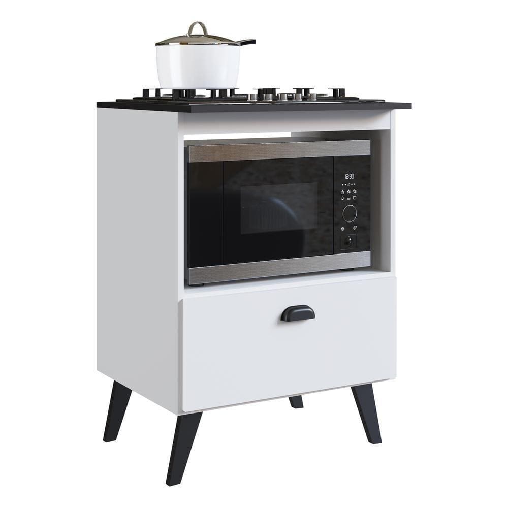 Balcão Retrô Para Forno E Cooktop Multimóveis Cr20094 Branco Branco