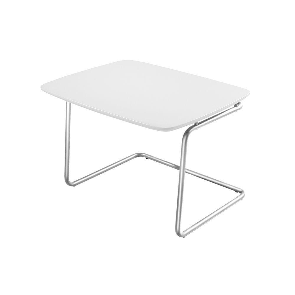 Mesa De Centro Kairos Base Cromada 54x43cm Larflex Cor:branco