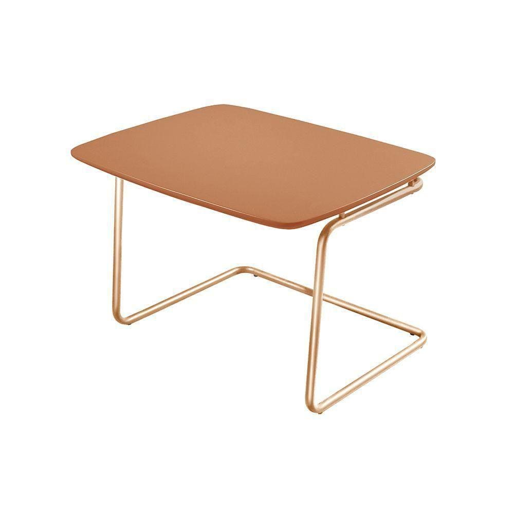 Mesa De Centro Kairos Base Cobre 54x43cm Larflex Cor:terracota