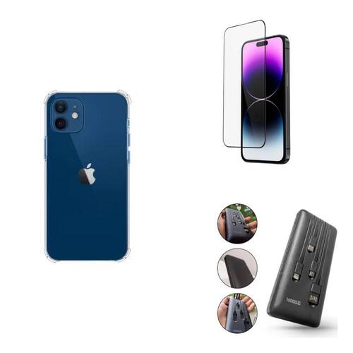 KIT CARREGADOR PORTÁTIL BLUESTAR 10.000MAH ìPHONE 12 MINI + CAPA + PELÍCULA DE VIDRO 3D