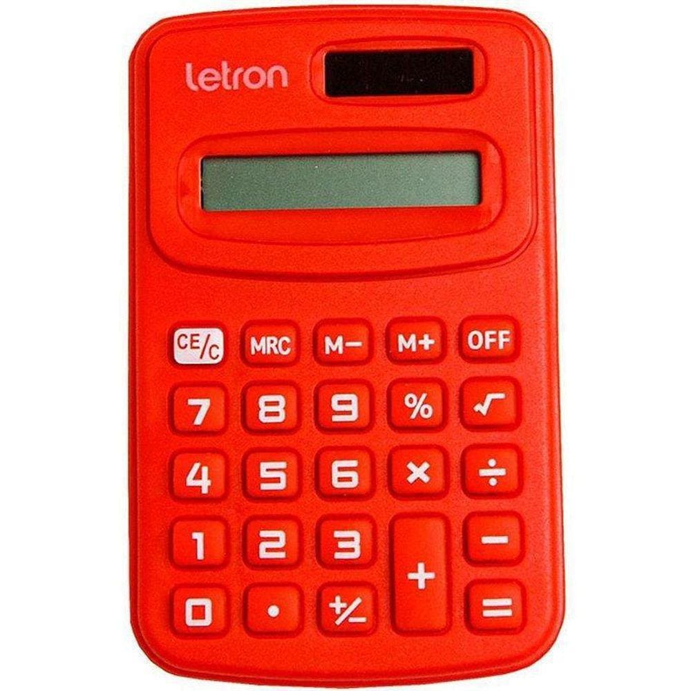 Calculadora De Bolso 8 Digitos Vermelha Com Bateria