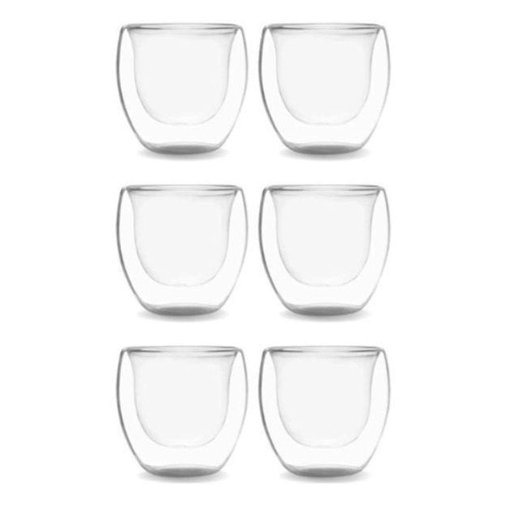 Copos De Vidro Borasilicato Duplo 80Ml Nespresso 06 Unidades