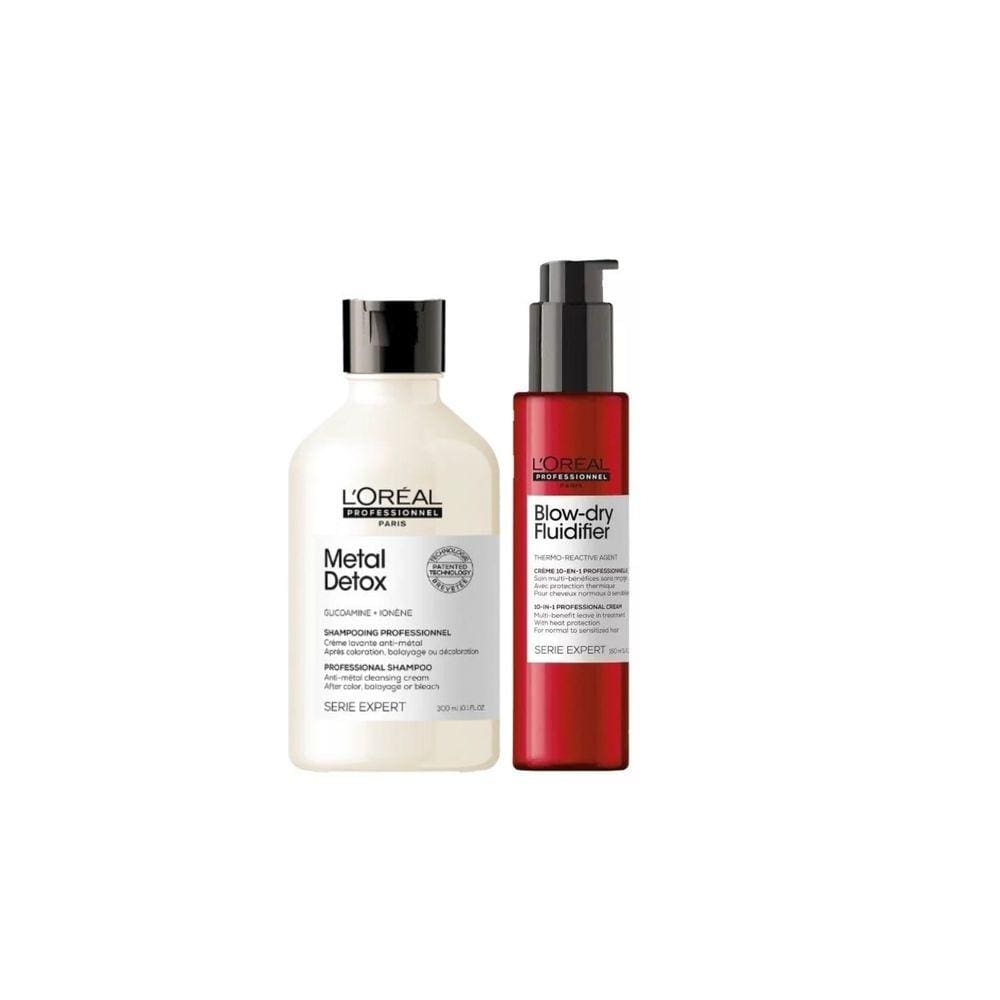 Kit L´Oréal Metal Detox Shampoo 300ml + Blow-Dry Fluidifier 150ml