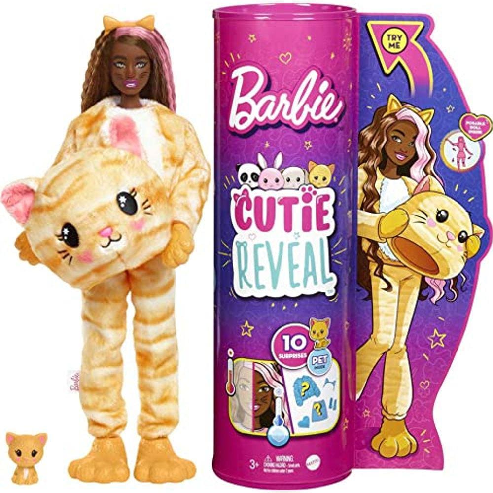 Barbie Cutie Reveal +10 surpresas incluindo mini animal de estimação e mudança de cor