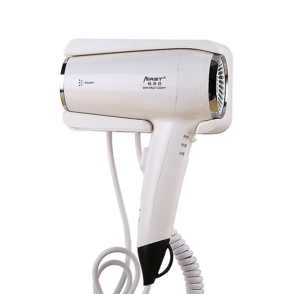 Secador de Cabelo Elétrico 1600W - Íons Negativos - Montado em Parede - Cuidados com o Cabelo