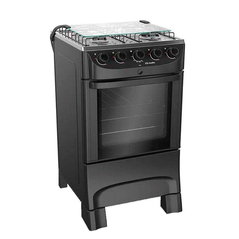Fogão Mueller MFI4BB 4 Bocas Automático Mesa de Inox Forno 48,1L Bivolt