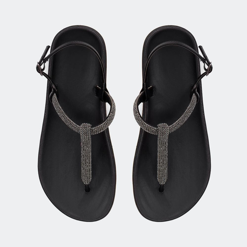 Sandália Papete Feminina Rasteira Birken Brilho Strass Slide