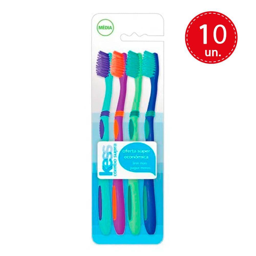 Kit Combo Escova Dental Kess Supra Com 4 Unidades