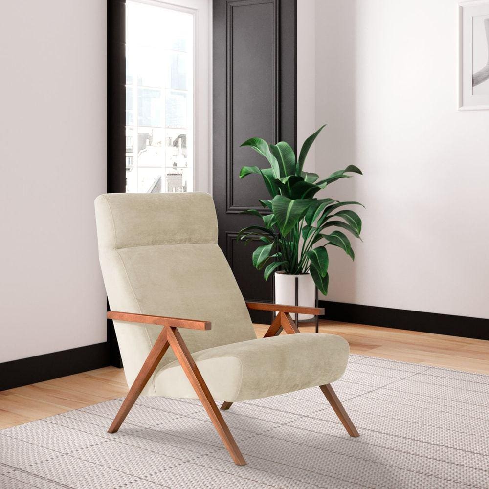 Poltrona Relax Estilo Retrô D33 Yescasa Bege
