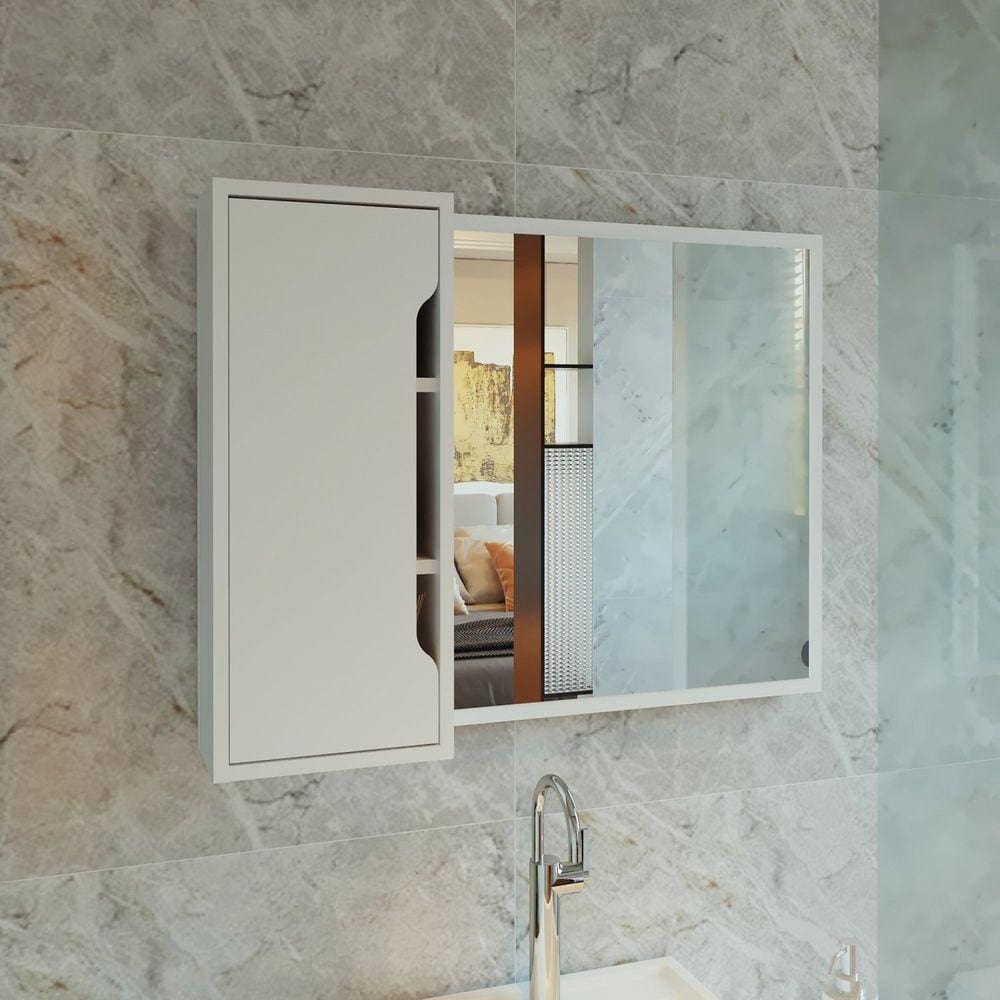 Espelheira Para Banheiro 80x60cm BN3645 Branco
