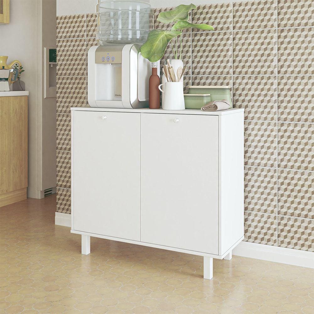 Balcão 2 Portas 2 Prateleiras MDP 12mm Branco