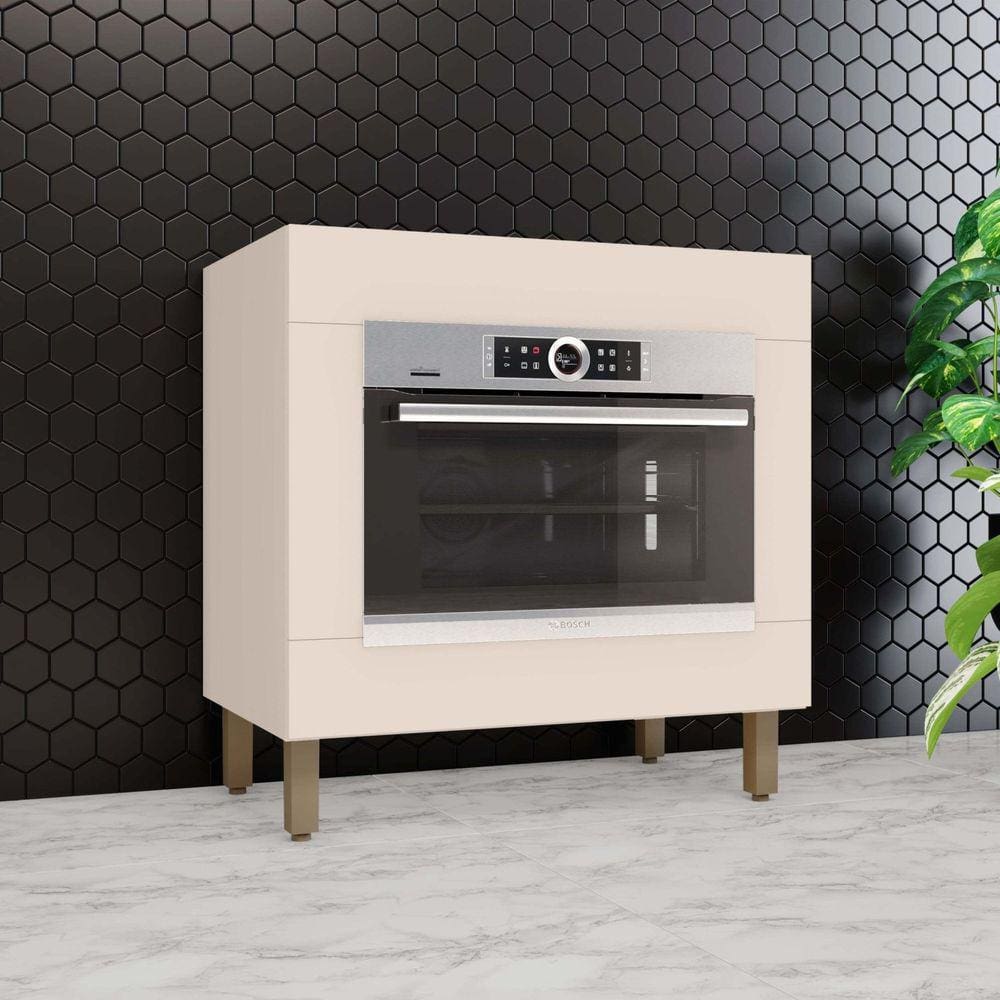 Balcão Para Cozinha Forno Embutir Aurora Espresso Móveis Off White