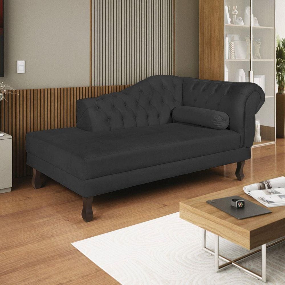 Diva Recamier Dora 160cm Lado Esquerdo Sintético Preto