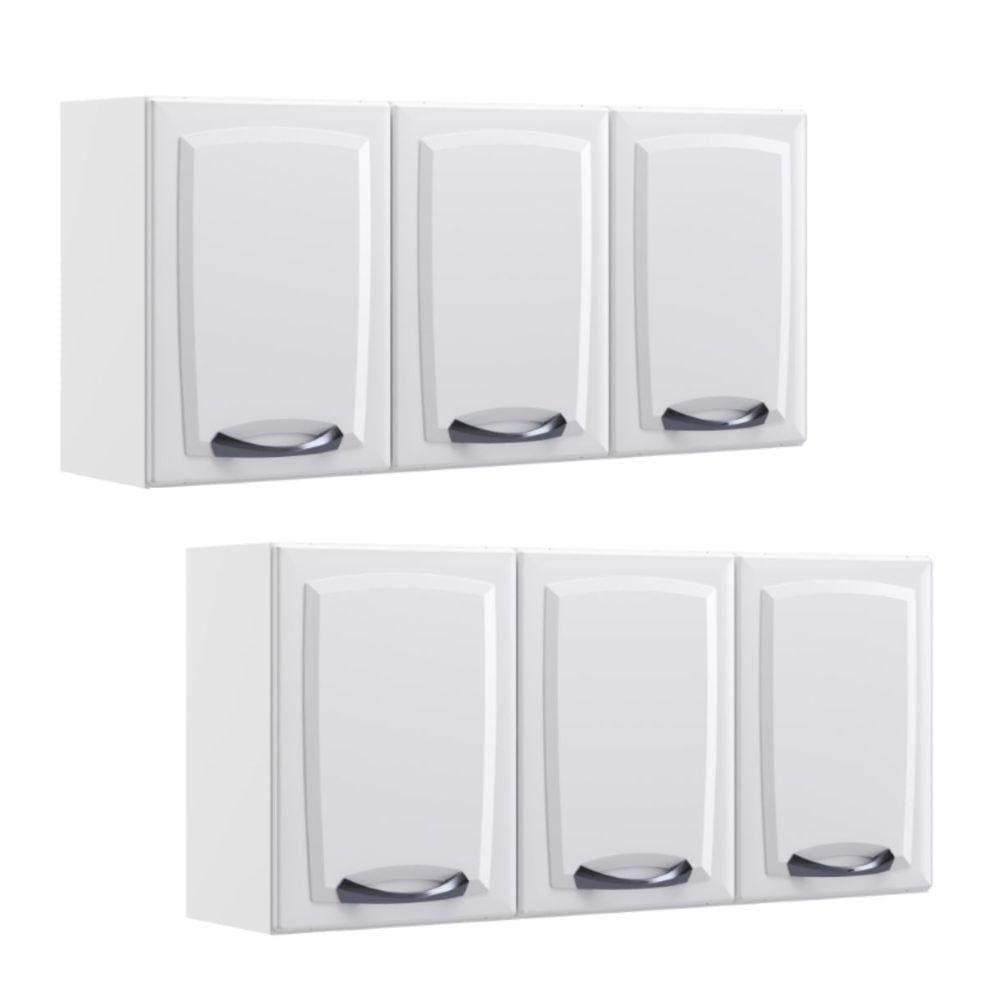 2 Armários Multiuso Itatiaia Aço 3 Portas New Premium Branco