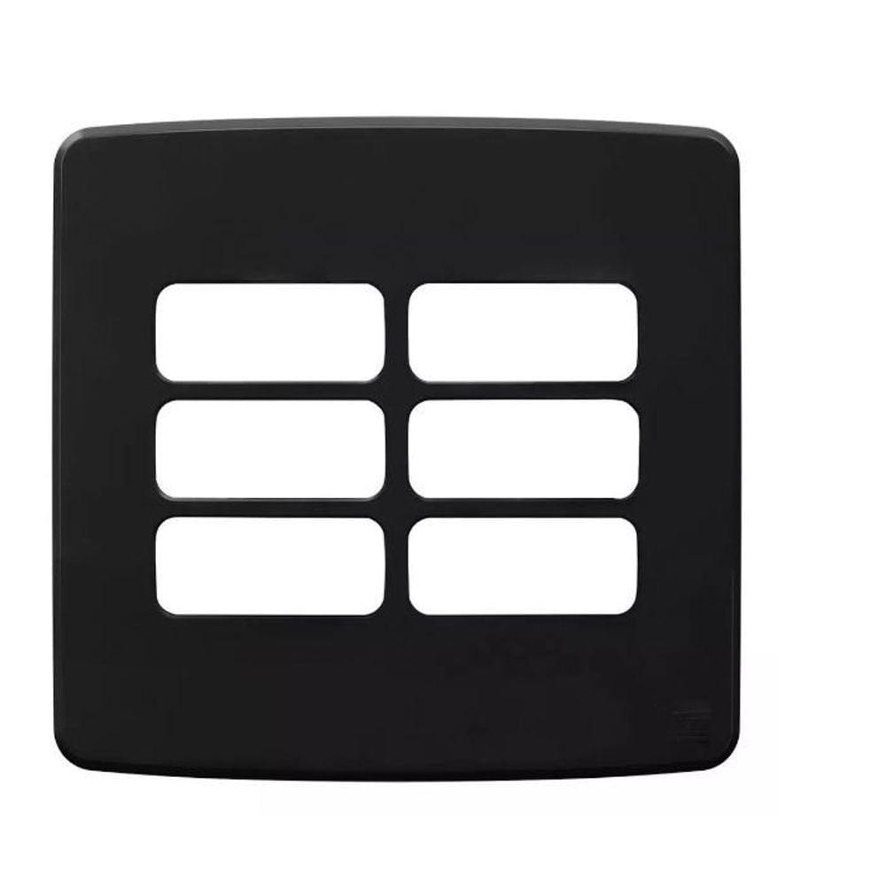 Placa Espelho 4x4 C/ 6 Posições Composé Preto Weg
